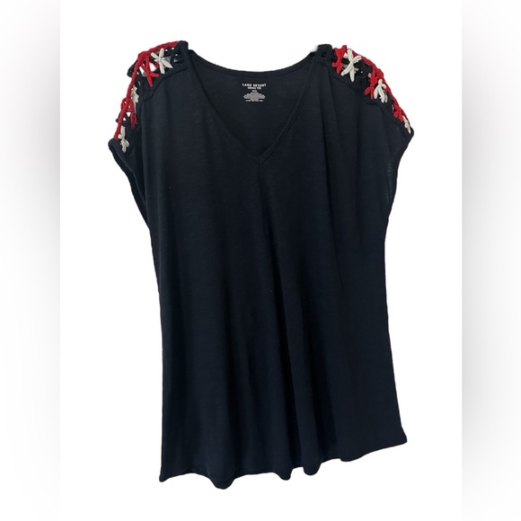 Lane Bryant Red White & Blue Decorative Blouse - Picture 1 of 5